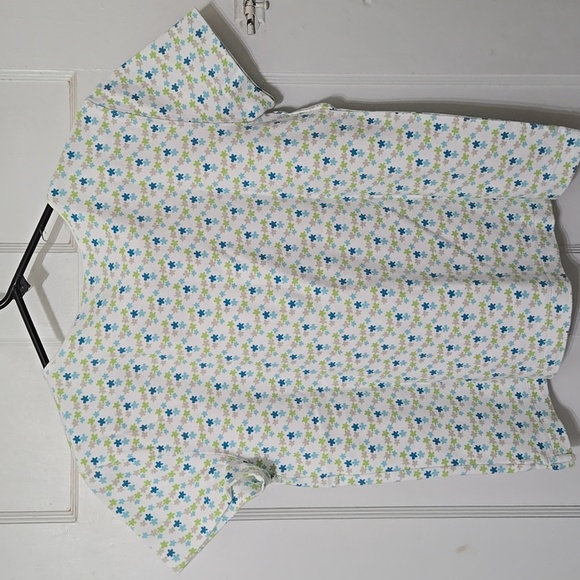 KIM ROGERS PETITE SMALL WOMEN LADIES SMALL FLOWER PRINT GREEN BEIGE BLUE GREEN - Picture 3 of 4